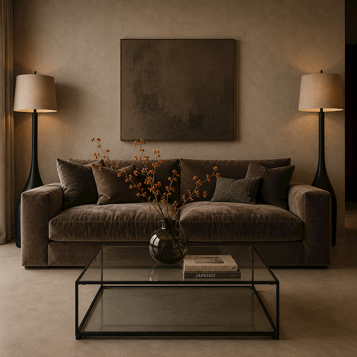 *BLACK & GLASS COFFEE TABLE 100x100x43cm